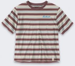 Koszulka Carhartt Striped Tencel Barnwood Stripe. T-shirty damskie Mustang, bez wzorów, bez kołnierzyka. Za 135.28 zł.
