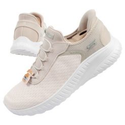 Buty Skechers 17504/OFWT beżowy. Brązowe obuwie sportowe damskie bez wzorów, z materiału. Za 536.13 zł.