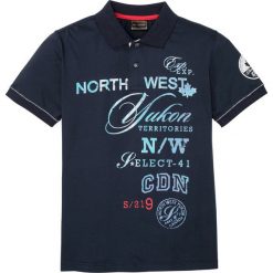 Shirt polo z dżerseju, krótki rękaw. Niebieskie koszulki polo męskie bonprix, l, bez wzorów, z dżerseju, bez ramiączek. Za 97.99 zł.