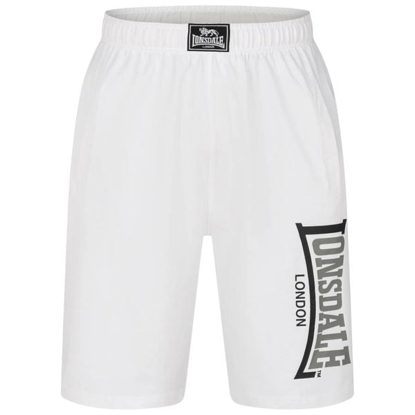 Szorty Lonsdale Logo Jam. Białe krótkie spodenki sportowe męskie Lonsdale, xl, bez wzorów, z bawełny. Za 184.50 zł.