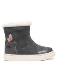 Geox Kozaki B Nashik Girl B663HA 022NF C9002 S Szary ciemny. Szare buty zimowe dziewczęce Geox, bez wzorów, ze skóry, bez zapięcia. Za 319.99 zł.