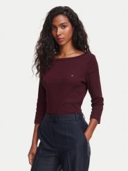 Tommy Hilfiger Bluzka Cody WW0WW49928 Bordowy Regular Fit. Czerwone koszule damskie Tommy Hilfiger, s, bez wzorów, z bawełny, bez kołnierzyka, bez ramiączek. Za 249.99 zł.