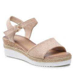 Sandały Clara Barson. Brązowe sandały damskie Clara Barson, bez wzorów, bez obcasa, na koturnie, bez zapięcia. Za 119.99 zł.