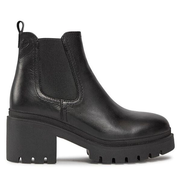 Sztyblety Tamaris. Czarne botki damskie Tamaris, bez obcasa, na płaskiej podeszwie, bez zapięcia. Za 339.99 zł.