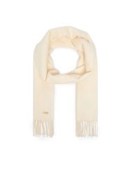 BOSS Szalik Zesy 50517216 Kremowy. Białe rękawiczki męskie Boss, bez wzorów, z wełny. Za 349.99 zł.