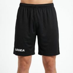 Szorty do biegania Portland czarne. Czarne szorty sportowe damskie Legea, na lato, bez wzorów, z poliesteru, do biegania. Za 64.00 zł.