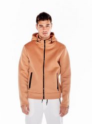 Kurtka z kaptur na outdoor na co dzień. Brązowe kurtki męskie LEONE 1947 APPAREL, xl, bez wzorów, outdoorowe. Za 168.36 zł.
