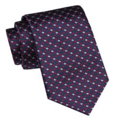 Modny Krawat Męski - Alties - Geometryczny Wzór, Granat z Czerwienią. Czerwone krawaty i muchy Alties, bez wzorów, z tkaniny, eleganckie. Za 49.00 zł.
