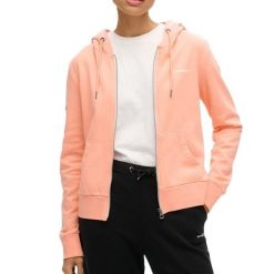 Kurtka Zippée Pomarańczowa Superdry. Brązowe kurtki damskie Superdry., bez wzorów, z bawełny, z kapturem. Za 349.55 zł.
