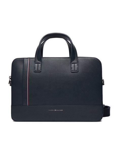 Tommy Hilfiger Torba na laptopa Th Central Slim Computer Bag AM0AM13631 Granatowy. Niebieskie torby na laptopa męskie Tommy Hilfiger, bez wzorów, ze skóry. Za 429.99 zł.