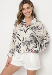 Czarno-Beżowa Koszula z Wiskozy z Lnem w Abstrakcyjny Wzór Separelle. Czarne bluzki damskie Born2be, s, z aplikacjami, z wiskozy, eleganckie, bez kołnierzyka, bez ramiączek. Za 69.99 zł.