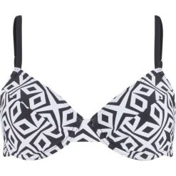 Biustonosz bikini na fiszbinach bonprix czarno-biały z nadrukiem. Białe bikini damskie bonprix, z nadrukiem. Za 44.99 zł.