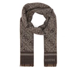 Szalik Guess. Brązowe szaliki i chusty damskie Guess, z aplikacjami. Za 234.99 zł.