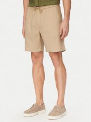 Tommy Hilfiger Szorty materiałowe Dover MW0MW44353 Khaki Regular Fit. Brązowe szorty męskie Tommy Hilfiger, m, bez wzorów, ze lnu. Za 409.99 zł.