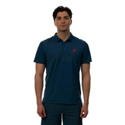 Polo Drop Shot Egan. Niebieskie koszulki polo męskie DROP SHOT, bez wzorów, bez kołnierzyka, bez ramiączek. Za 223.00 zł.