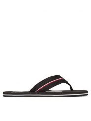 Tommy Hilfiger Japonki Corporate Hilfiger Beach FM0FM05436 Czarny. Czarne klapki męskie Tommy Hilfiger, z materiału. Za 109.99 zł.