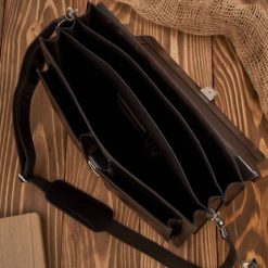 Torba męska na ramię skórzana do pracy aktówka na dokumenty i laptopa brązowa Paolo Peruzzi T-122-BR. Brązowe torby na laptopa męskie bez wzorów, z materiału. Za 529.00 zł.