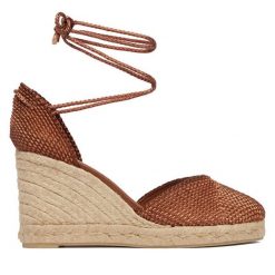 Espadryle Castañer. Brązowe espadryle damskie Castañer, bez wzorów, bez obcasa, bez zapięcia. Za 849.99 zł.