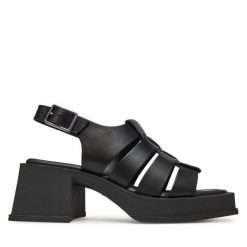 Sandały Vagabond Shoemakers. Czarne sandały damskie Vagabond Shoemakers, bez wzorów, bez obcasa, na słupku, bez zapięcia. Za 329.99 zł.