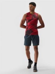 4F Spodenki treningowe z materiału z recyklingu męskie - szare M. Szare krótkie spodenki sportowe męskie 4f, l, bez wzorów, z dzianiny, na fitness i siłownię. W wyprzedaży za 49.99 zł.