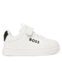 Sneakersy BOSS. Białe trampki i tenisówki chłopięce Boss, bez wzorów, bez zapięcia. Za 529.99 zł.