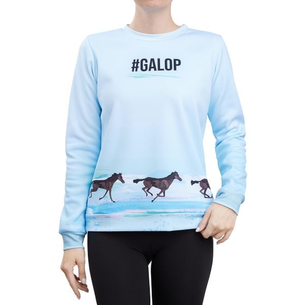 Bluza jeździecka damska GALOP WEAR #Galop. Niebieskie bluzy damskie GALOP WEAR, s, bez wzorów, z materiału, bez kaptura. Za 299.00 zł.