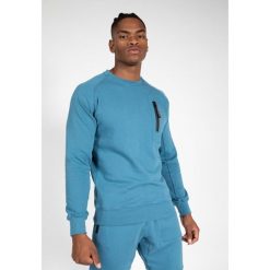 Newark Sweatshirt - Niebieski. Niebieskie bluzy męskie GORILLA WEAR, xl, bez wzorów, bez kaptura. Za 276.00 zł.