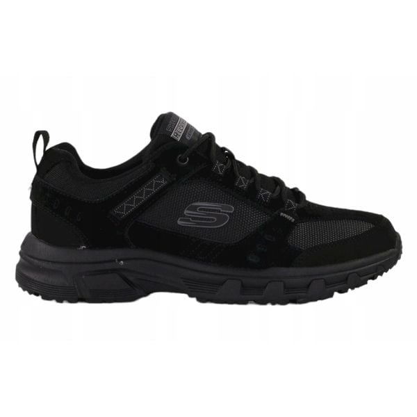 Buty na co dzień męskie SKECHERS OAK skóra. Czarne buty sportowe męskie Skechers, ze skóry, bez zapięcia, na fitness i siłownię. Za 209.99 zł.