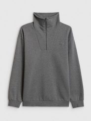 4F Bluza dresowa regular bez kaptura męska - szara S. Szare bluzy męskie 4f, m, bez wzorów, z dresówki, bez kaptura. Za 199.99 zł.