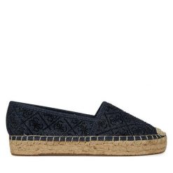 Espadryle Guess. Niebieskie espadryle damskie Guess, z aplikacjami, bez obcasa, bez zapięcia. Za 269.99 zł.