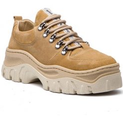 Półbuty BRONX - 66230-C BX 1553 Cappuccino 125. Brązowe półbuty damskie Bronx, z materiału. Za 605.00 zł.