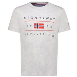 T-Shirt Geographical Norway JEZOLO DB BGREY MEN 254 mieszana szarość męska. Szare t-shirty męskie Geographical Norway, m, bez wzorów, sportowe, bez kołnierzyka. Za 89.00 zł.