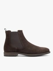 Brązowe welurowe sztyblety. Brązowe botki męskie Ryłko, bez wzorów, ze skóry, eleganckie, przed kolano, bez zapięcia. Za 599.99 zł.