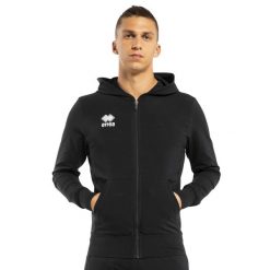 Kurtka z kapturem Errea Philip. Czarne bluzy męskie ERREA, m, bez wzorów, z bawełny, z kapturem. Za 270.50 zł.