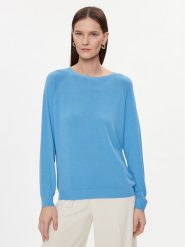 Kontatto Sweter 3M2020C Niebieski Regular Fit. Niebieskie swetry damskie Kontatto, m, bez wzorów, z wiskozy, bez kołnierzyka, bez ramiączek, bez kaptura. Za 259.99 zł.