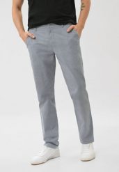 Spodnie w kratę R-TIMO. Niebieskie eleganckie spodnie męskie Volcano, m, bez wzorów, z bawełny. Za 169.99 zł.
