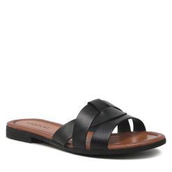 Klapki Lasocki. Czarne klapki damskie Lasocki, bez wzorów, bez obcasa. Za 149.99 zł.