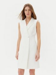 DKNY Sukienka koktajlowa DD5U1H66 Écru Slim Fit. Sukienki damskie DKNY, bez wzorów, z syntetyku, wizytowe, bez kołnierzyka, bez ramiączek. Za 379.99 zł.