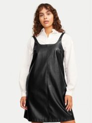 JJXX Sukienka z imitacji skóry Stella 12262769 Czarny Regular Fit. Czarne sukienki damskie JJXX, m, bez wzorów, ze skóry, bez kołnierzyka, bez ramiączek. Za 199.99 zł.