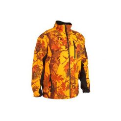 Kurtka myśliwska zimowa męska SIBIR 500 CAMO FLUO. Brązowe kurtki męskie SOLOGNAC, na zimę. W wyprzedaży za 119.99 zł.