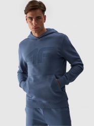4F Bluza dresowa nierozpinana z kapturem męska - granatowa L. Niebieskie bluzy męskie 4f, l, bez wzorów, z bawełny, z kapturem. W wyprzedaży za 119.99 zł.