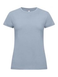 Clique New Classic-T Women Koszulka damska z bawełny, nowoczesny krój – Soft. Niebieskie t-shirty damskie CLIQUE, s, bez wzorów, z bawełny, klasyczne, bez kołnierzyka. Za 104.39 zł.
