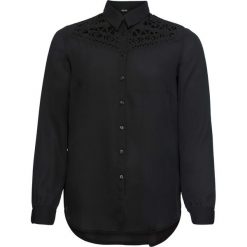 Bluzka z wycięciami bonprix czarny. Czarne bluzki damskie bonprix, bez wzorów, bez kołnierzyka. Za 59.99 zł.