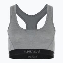 Biustonosz termoaktywny super.natural Tundra 220 Semplice. Szare bielizna termoaktywna damska super.natural, xs, bez wzorów, bez ramiączek. Za 189.99 zł.