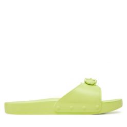 Klapki Scholl. Zielone klapki damskie Scholl, bez wzorów, bez obcasa. Za 129.99 zł.