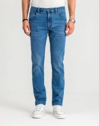 MESKIE SPODNIE WRANGLER RUSTLER REGULAR ABYSS BLUE 112356516 W100018376. Niebieskie jeansy męskie Wrangler, l, bez wzorów, z bawełny, biznesowe. Za 179.99 zł.