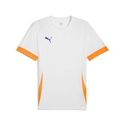 Męska koszulka do padla INDIVIDUAL PUMA White Vivid Blue Heat Fire Orange. Białe buty sportowe męskie Puma, m, bez wzorów, bez kołnierzyka, bez ramiączek. Za 159.00 zł.