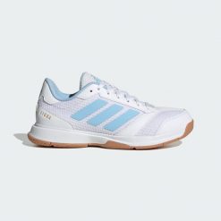 Buty Ligra 8 IN. Białe obuwie sportowe damskie Adidas, bez wzorów, z gumy, do siatkówki. Za 299.00 zł.