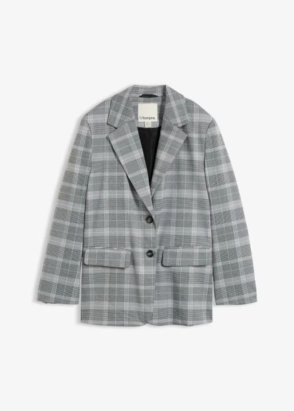 Żakiet oversize. Czarne żakiety damskie bonprix, bez wzorów. Za 169.99 zł.