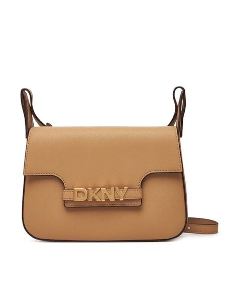 DKNY Torebka Avril R52EKJ30 Beżowy. Brązowe listonoszki damskie DKNY, bez wzorów, ze skóry, bez dodatków. Za 709.99 zł.